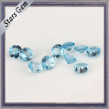 Merveilleuse pierre bleue ronde topaze naturelle suisse pour bijoux